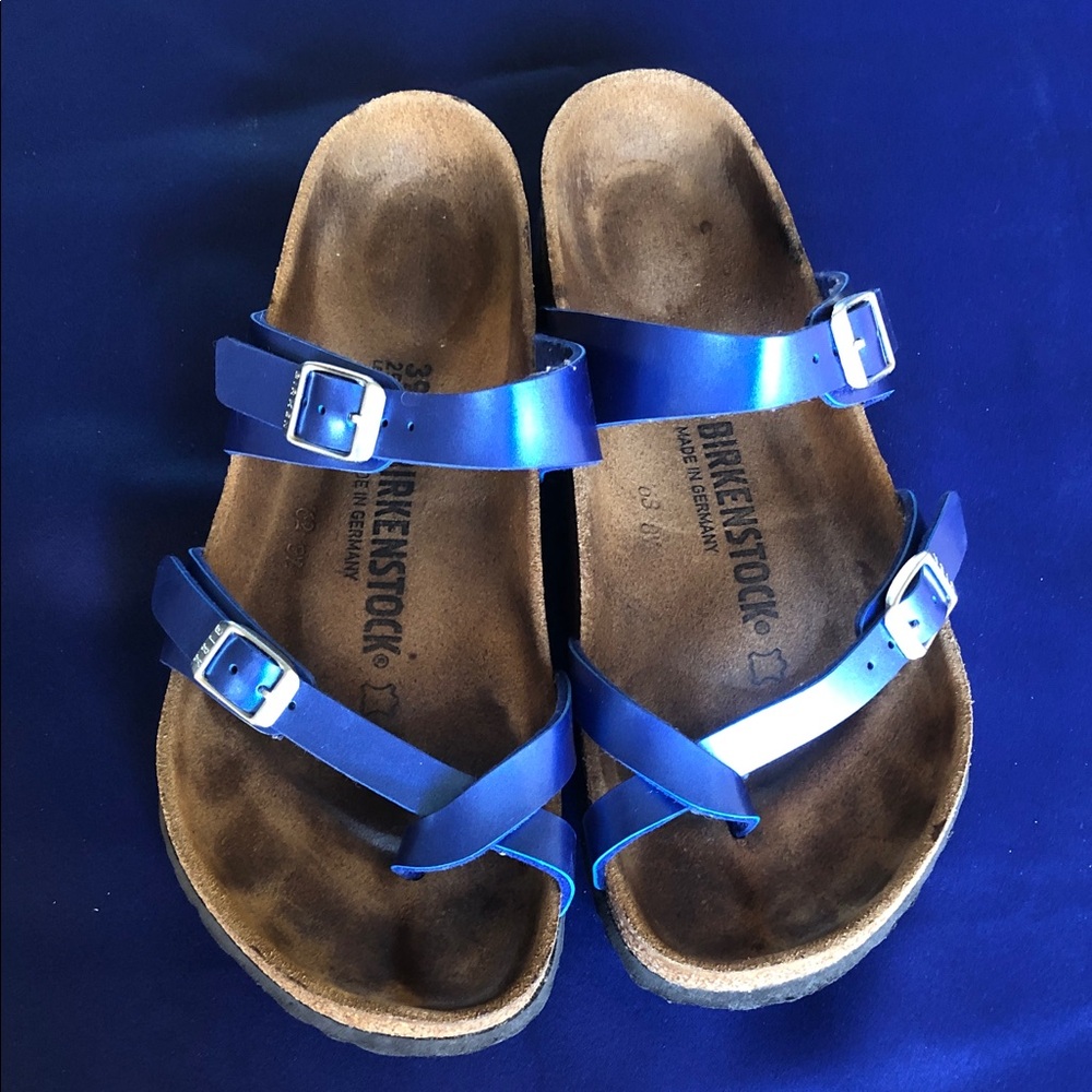 Birkenstock Royal Blue Double Strap Buckle Sandals Made in Germany - Picture 2 of 10